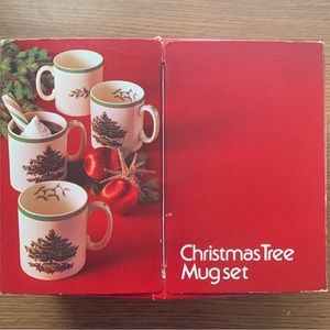 Set of 4 Spode Christmas tree mug set.